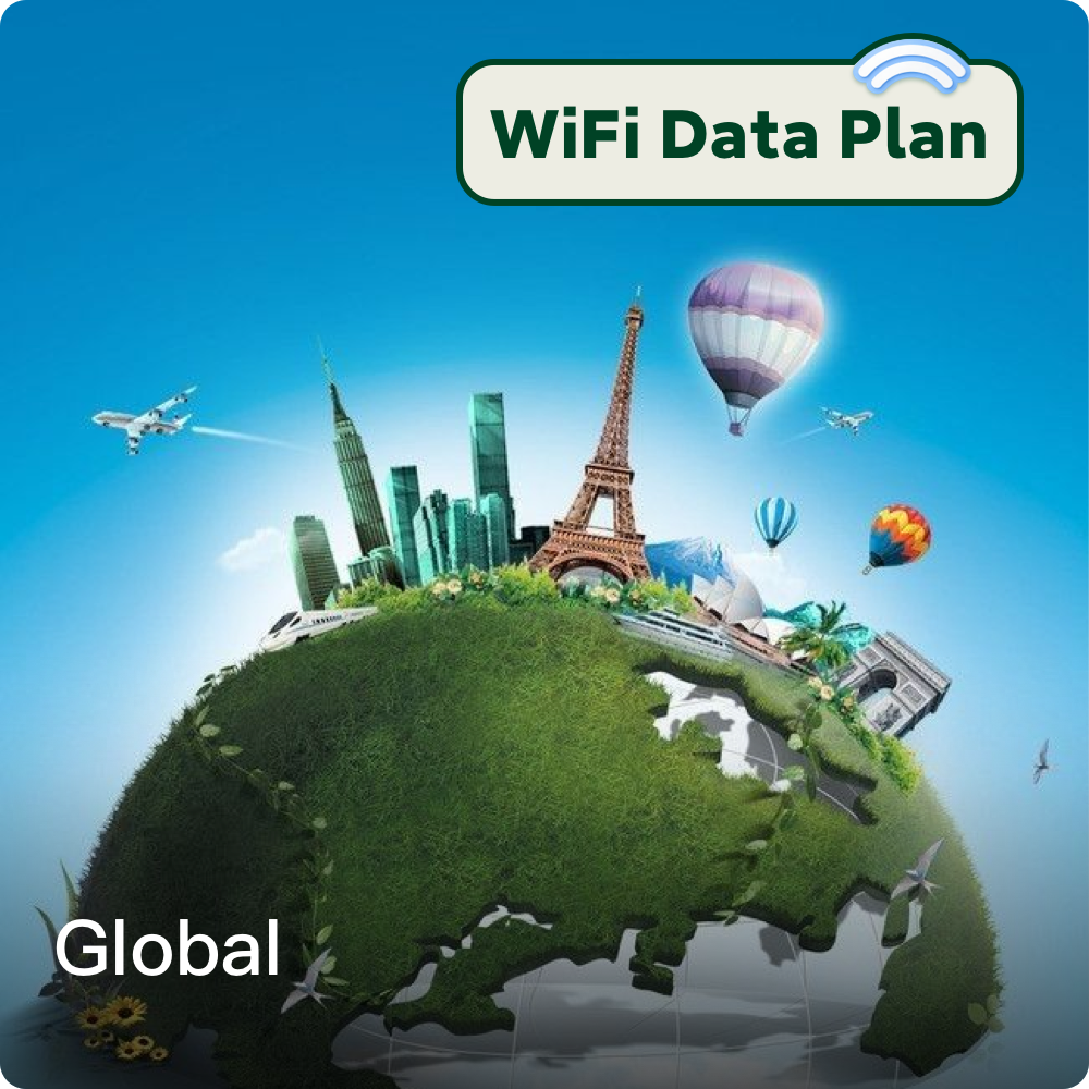 Global 110+ Regions WiFi Data Top-Up Plans 30 Days- 180 Days