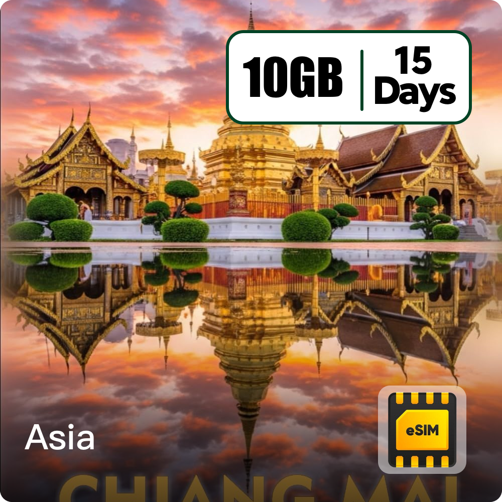 Asia eSIM Data Top-Up Plans 10GB 15Days