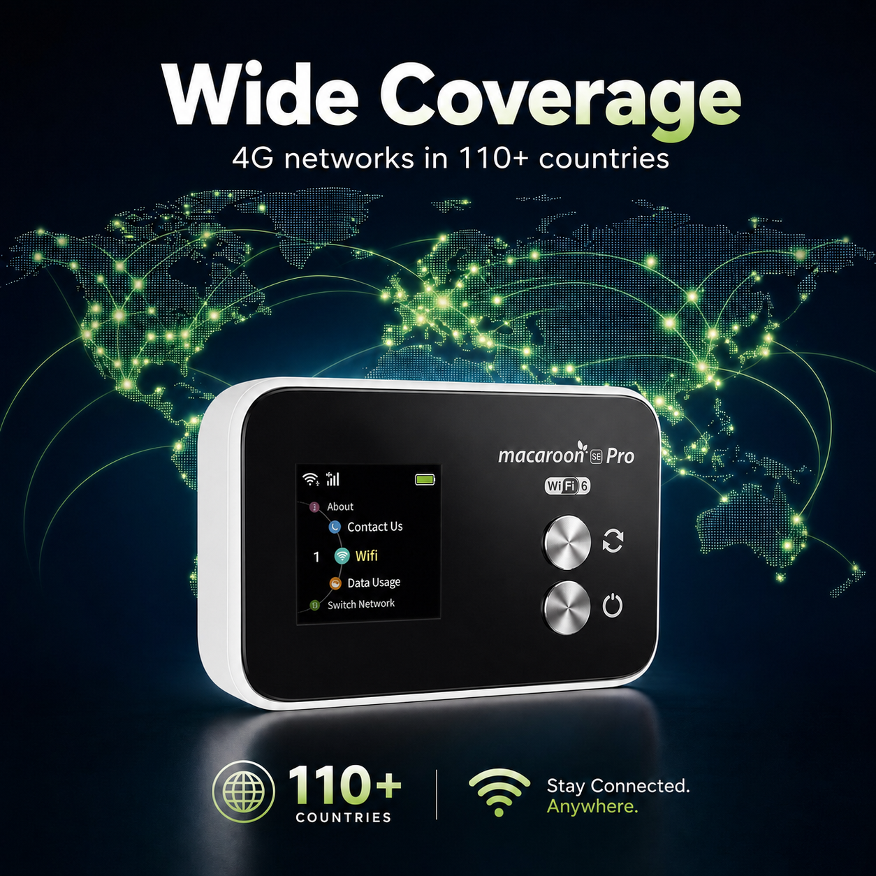 WiFi 6 Portable Travel WiFi Hotspot | Global Internet in 110+