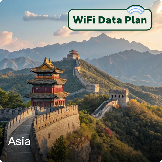 Asia 30+ Regions WiFi Data Top-Up Plans 7 Days- 30 Days
