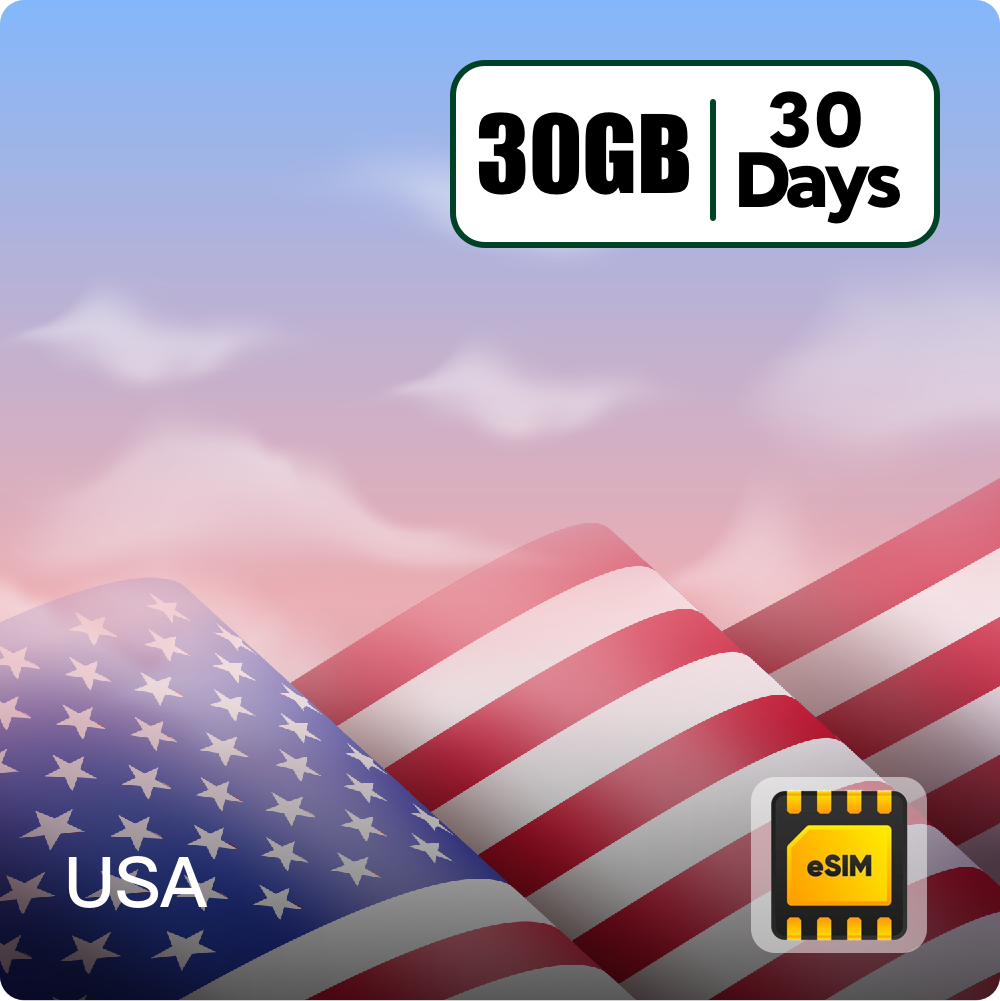 USA eSIM Data Top-Up Plans 30GB 30Days