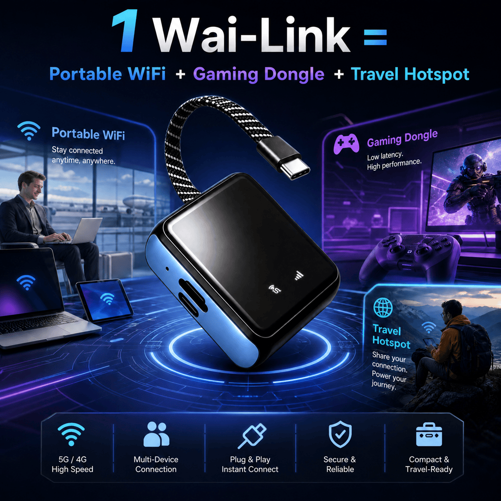 (Coming Soon) Wai-Link USB WiFi Dongle for Travel | Plug & Play Global Internet