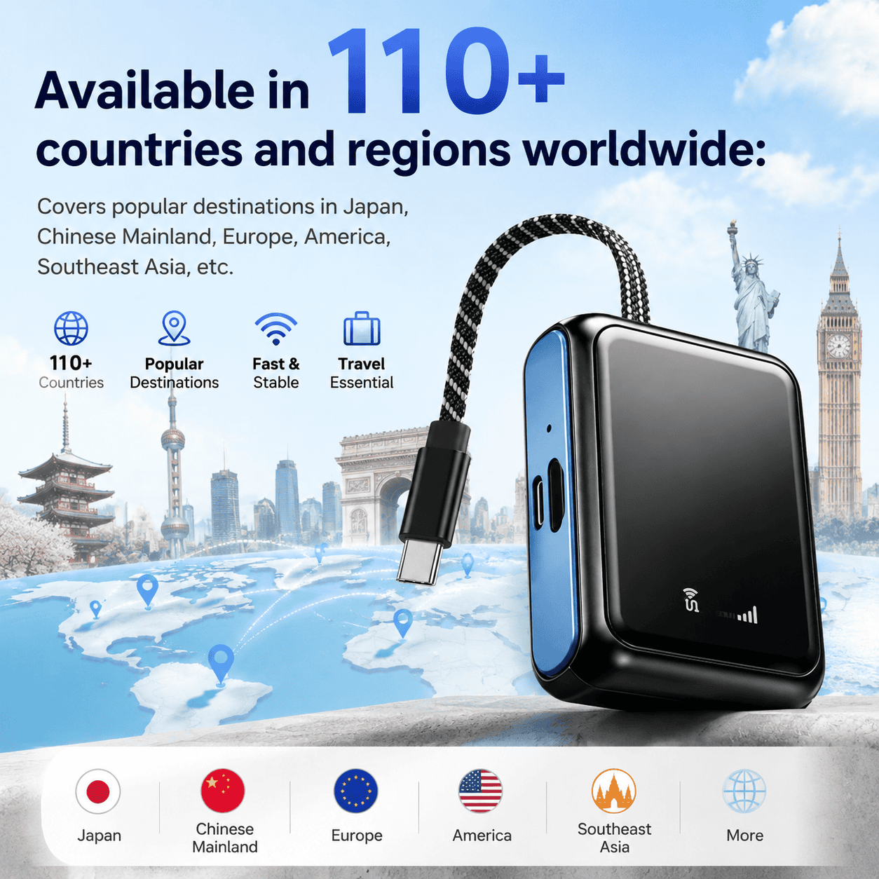 (Coming Soon) Wai-Link USB WiFi Dongle for Travel | Plug & Play Global Internet