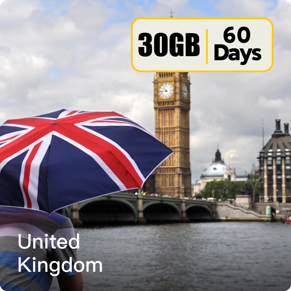 UK WiFi Data Top-Up Plans 30GB 60Days