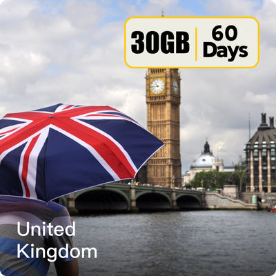 UK WiFi Data Top-Up Plans 30GB 60Days