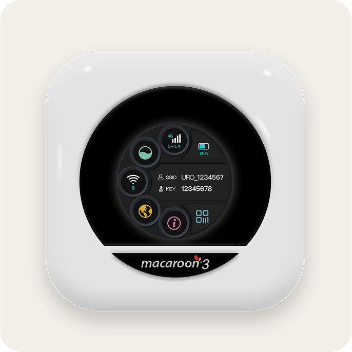 Macaroon 3 M3B Urocomm Portable WiFi Device – Global Internet in 150+ Countries