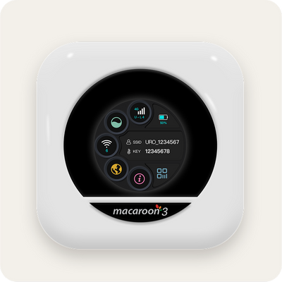 Macaroon 3 M3B Urocomm Portable WiFi Device – Global Internet in 150+ Countries